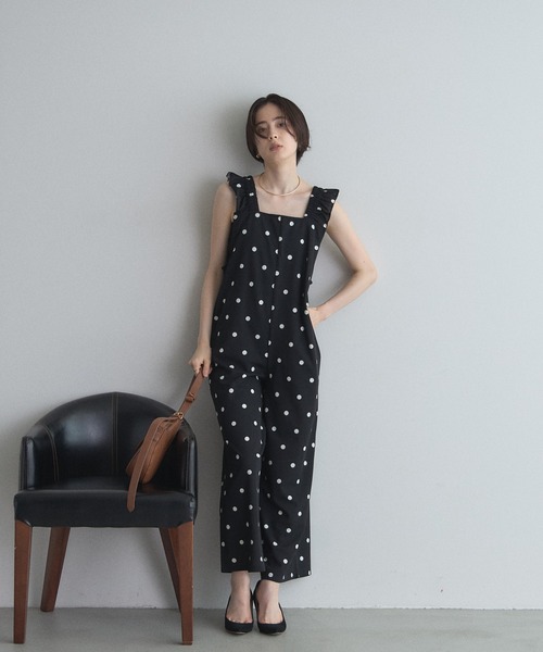 &. NOSTALGIA（アンドドットノスタルジア）の「【ZOZO限定】カットジョーゼットオールインワン（つなぎ/オールインワン・レディース・チェック/ドット・M）」の3枚目の写真