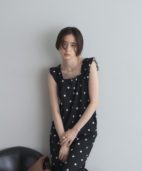 &. NOSTALGIA（アンドドットノスタルジア）の「【ZOZO限定】カットジョーゼットオールインワン（つなぎ/オールインワン・レディース・チェック/ドット・M）」の5枚目の写真