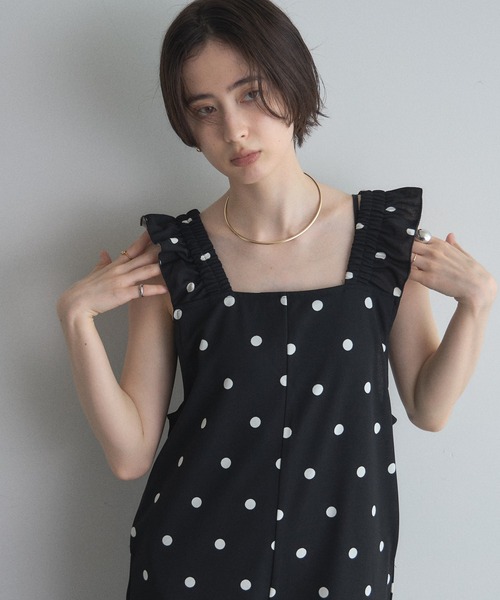 &. NOSTALGIA（アンドドットノスタルジア）の「【ZOZO限定】カットジョーゼットオールインワン（つなぎ/オールインワン・レディース・チェック/ドット・M）」の7枚目の写真