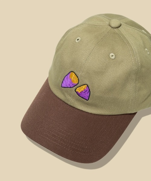 go slow caravan（ゴースローキャラバン）の「ツイル刺繍 2TONE BBキャップ（キャップ・メンズ・カーキ/ブラック/パープル・FREE）」の2枚目の写真