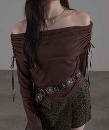 シャーリングオフショルトップス【ZOZOTOWN限定アイテム】