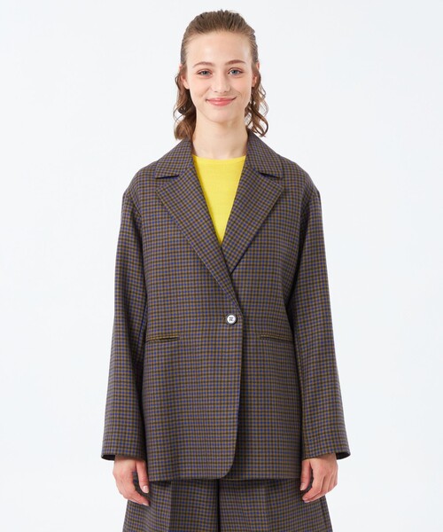 MACKINTOSH PHILOSOPHY（ﾏｯｷﾝﾄｯｼｭ ﾌｨﾛｿﾌｨｰ）の「【Tifty（ティフティ）】 チェックツイード（テーラードジャケット・レディース・グレー系その他2・38）」の4枚目の写真