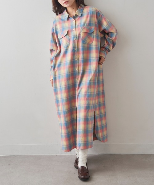 PENDLETON(ペンドルトン)の「【PENDLETON】シャツワンピース 5475-1102(シャツワンピース・レディース・ピンク/ネイビー・FREE)」の2枚目の写真