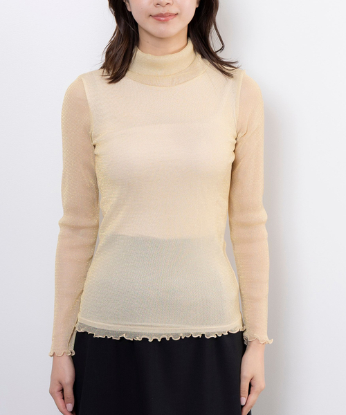 NARACAMICIE（ナラカミーチェ）の「【NARACAMICIE】ラメチュールタートルプルオーバー（Tシャツ/カットソー・レディース・ブラウン/ブラック・M/XL）」の7枚目の写真