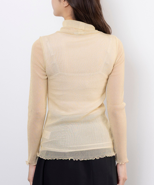 NARACAMICIE（ナラカミーチェ）の「【NARACAMICIE】ラメチュールタートルプルオーバー（Tシャツ/カットソー・レディース・ブラウン/ブラック・M/XL）」の5枚目の写真