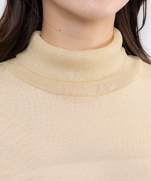 NARACAMICIE（ナラカミーチェ）の「【NARACAMICIE】ラメチュールタートルプルオーバー（Tシャツ/カットソー・レディース・ブラウン/ブラック・M/XL）」の14枚目の写真