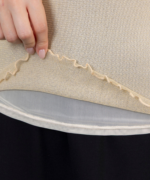 NARACAMICIE（ナラカミーチェ）の「【NARACAMICIE】ラメチュールタートルプルオーバー（Tシャツ/カットソー・レディース・ブラウン/ブラック・M/XL）」の9枚目の写真