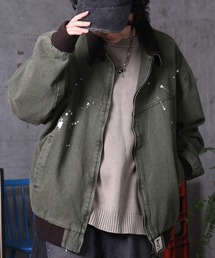 ILL'S（イルズ）の「ビッグシルエット ヴィンテージ加工 バイカラーショートブルゾン メンズ レディース ユニセックス（ブルゾン）」