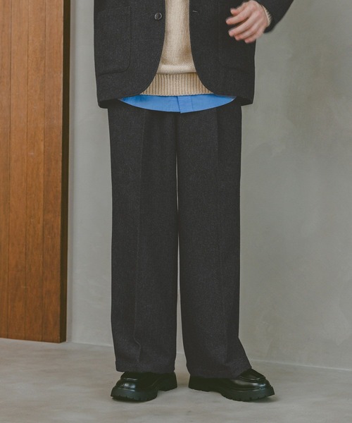 RAGEBLUE（レイジブルー）の「ツイードライク/ワイドスラックス【セットアップ可】（スラックス・メンズ・グレー/ブラウン・LARGE/MEDIUM/SMALL）」の14枚目の写真