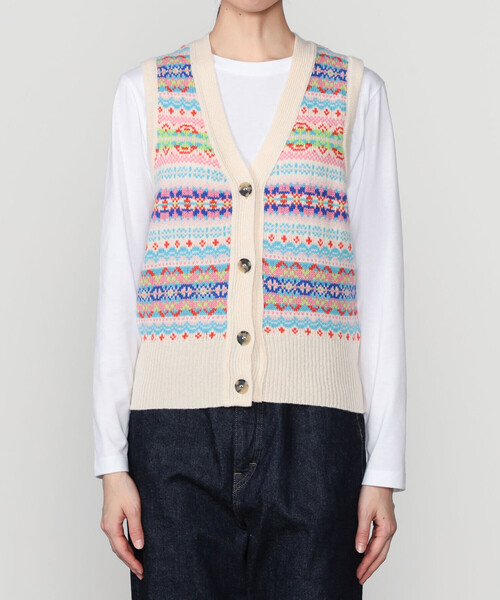 セール】ERIBE | フェアアイル Vネックニットベスト WOMEN（ベスト