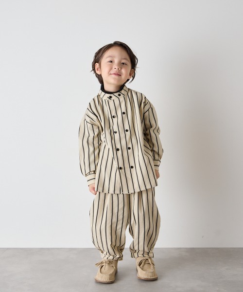 riziere（リジェール）の「【リンクコーデ】ランダムストライプテーパードパンツ（その他パンツ・キッズ・ブラウン/ベージュ・140/130/120/110/100/90/150）」の5枚目の写真