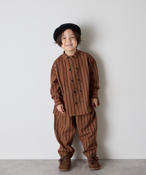 riziere（リジェール）の「【リンクコーデ】ランダムストライプテーパードパンツ（その他パンツ・キッズ・ブラウン/ベージュ・140/130/120/110/100/90/150）」の10枚目の写真