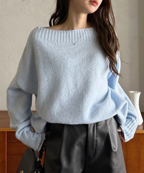 セール】【Eclat one】2WAY ボートネック ニット（ニット/セーター