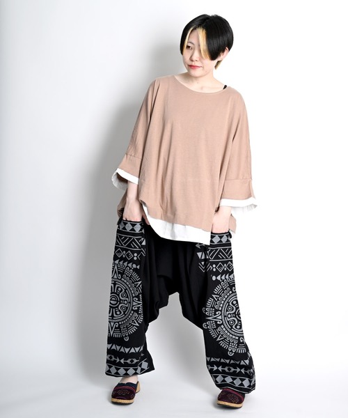 MARAI(マーライ)の「サイドポケット柄サルエルパンツ(その他パンツ・レディース・ベージュ/ブラック/カーキ/マスタード・FREE)」の6枚目の写真