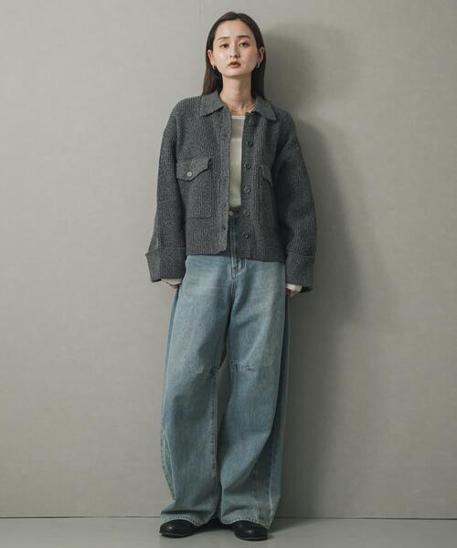 ⭐︎値下げしました⭐︎AMARC オリジナルショートジャケット新品未使用 ノーカラーショートコート スタンダード ジャケットブルゾン アウター