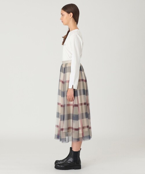 BLUE LABEL CRESTBRIDGE（ブルーレーベルクレストブリッジ）の「【一部店舗限定】クレストブリッジチェックチュールスカート（スカート・レディース・レッド/ベージュ系その他・38/40/36）」の10枚目の写真