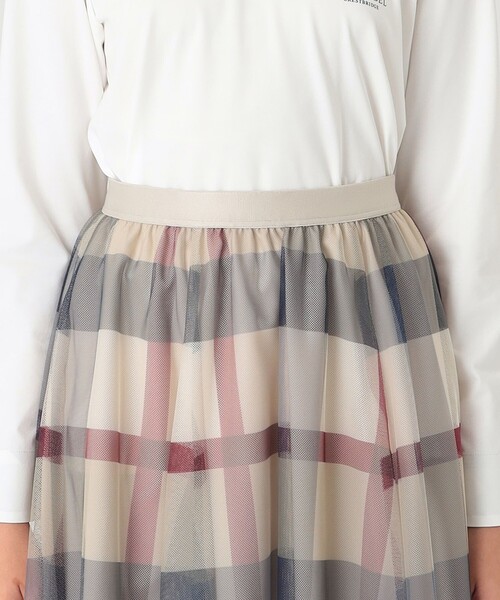 BLUE LABEL CRESTBRIDGE（ブルーレーベルクレストブリッジ）の「【一部店舗限定】クレストブリッジチェックチュールスカート（スカート・レディース・レッド/ベージュ系その他・38/40/36）」の8枚目の写真