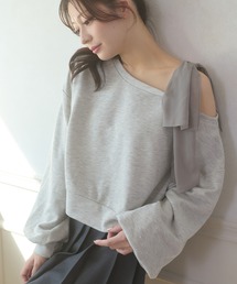 Ambre Neige（アンブルネージュ）の「hotfit tulle one shoulder short sweat / チュールワンショルダーショートスウェット（スウェット）」