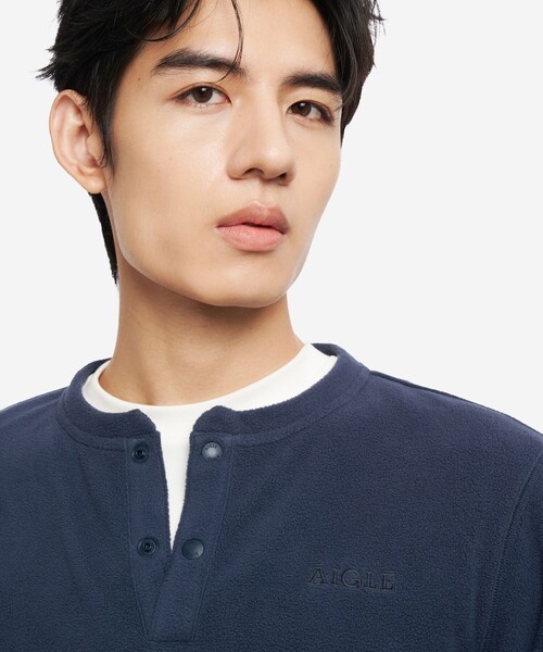 AIGLE（エーグル）の「ポーラーテック ハーフプラケットフリース（スウェット・メンズ・ダークネイビー・M/L）」の4枚目の写真