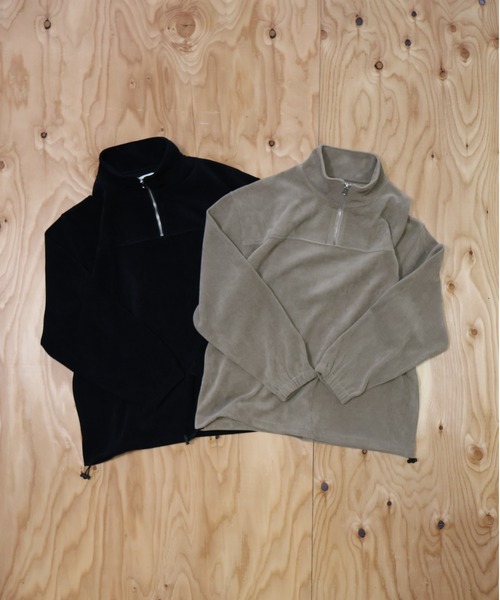 many men many mind（メニーメンメニーマインド）の「MANYMENMANYMINDS / カットコーデュロイ/ハーフZIP（スウェット・メンズ・ベージュ/ブラック・LARGE/X-LARGE/MEDIUM）」の4枚目の写真