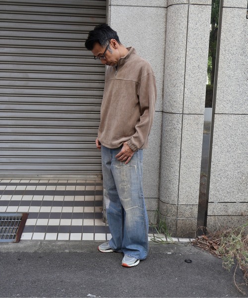 many men many mind（メニーメンメニーマインド）の「MANYMENMANYMINDS / カットコーデュロイ/ハーフZIP（スウェット・メンズ・ベージュ/ブラック・LARGE/X-LARGE/MEDIUM）」の16枚目の写真