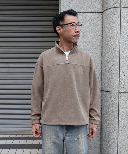 many men many mind（メニーメンメニーマインド）の「MANYMENMANYMINDS / カットコーデュロイ/ハーフZIP（スウェット・メンズ・ベージュ/ブラック・LARGE/X-LARGE/MEDIUM）」の19枚目の写真