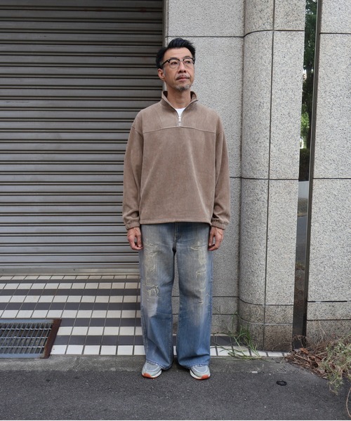 many men many mind（メニーメンメニーマインド）の「MANYMENMANYMINDS / カットコーデュロイ/ハーフZIP（スウェット・メンズ・ベージュ/ブラック・LARGE/X-LARGE/MEDIUM）」の15枚目の写真