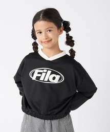 FILA（フィラ）の「【FILA/フィラ】キッズショート丈切替スウェット｜クロップドトップス｜ダンス・ストリートスタイルに最適　トレーナー（スウェット）」