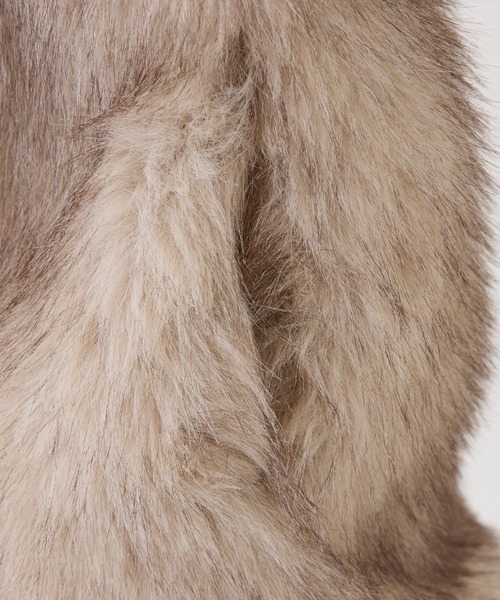 one after another NICE CLAUP(ワンアフターアナザーナイスクラップ)の「【今すぐお届け可能!】ミドルフェイクファーコート(その他アウター・レディース・ブラウン/ベージュ/オフホワイト・FREE)」の12枚目の写真