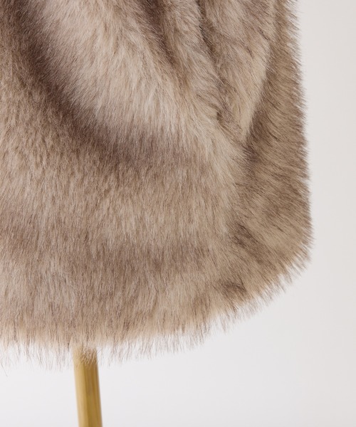 one after another NICE CLAUP(ワンアフターアナザーナイスクラップ)の「【今すぐお届け可能!】ミドルフェイクファーコート(その他アウター・レディース・ブラウン/ベージュ/オフホワイト・FREE)」の10枚目の写真