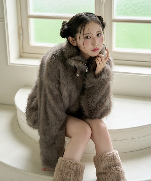 premium order】ミドルフェイクファーコート（その他アウター）｜one
