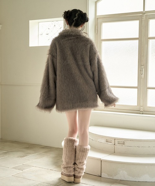 one after another ミドルフェイクファーコート ベージュ 新作 セール】【今すぐお届け可能！】ミドルフェイクファーコート（その他