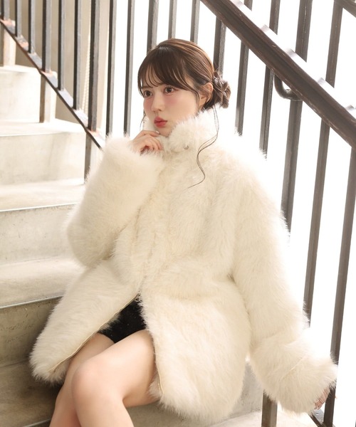 セール】【今すぐお届け可能！】ミドルフェイクファーコート（その他