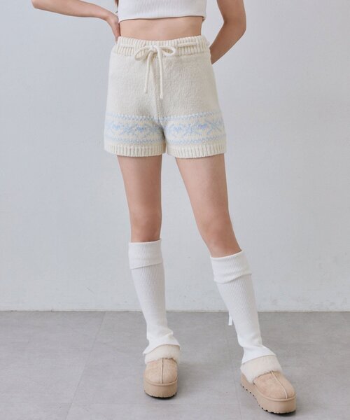 OLIVE des OLIVE（オリーブデオリーブ）の「ニットショートパンツ（その他パンツ・レディース・オフホワイト/トップグレー/スミクロ・FREE）」の14枚目の写真