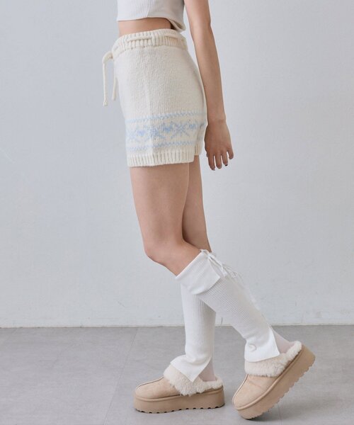 OLIVE des OLIVE（オリーブデオリーブ）の「ニットショートパンツ（その他パンツ・レディース・オフホワイト/トップグレー/スミクロ・FREE）」の15枚目の写真