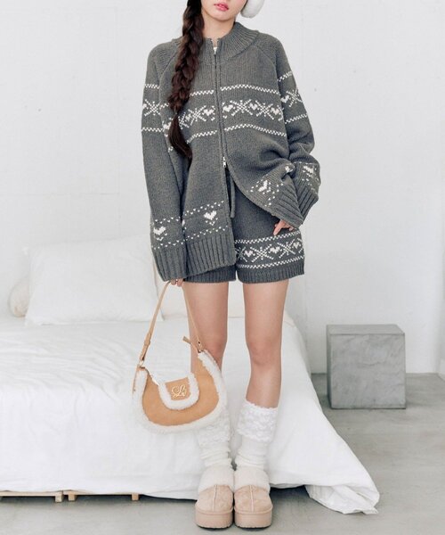 OLIVE des OLIVE（オリーブデオリーブ）の「ニットショートパンツ（その他パンツ・レディース・オフホワイト/トップグレー/スミクロ・FREE）」の18枚目の写真