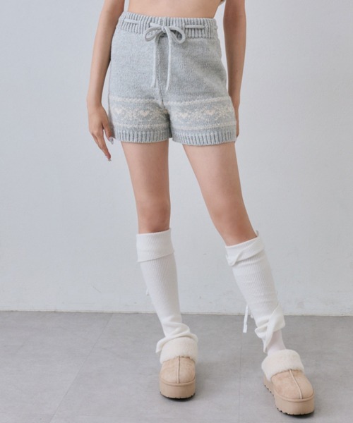 OLIVE des OLIVE（オリーブデオリーブ）の「ニットショートパンツ（その他パンツ・レディース・オフホワイト/トップグレー/スミクロ・FREE）」の12枚目の写真