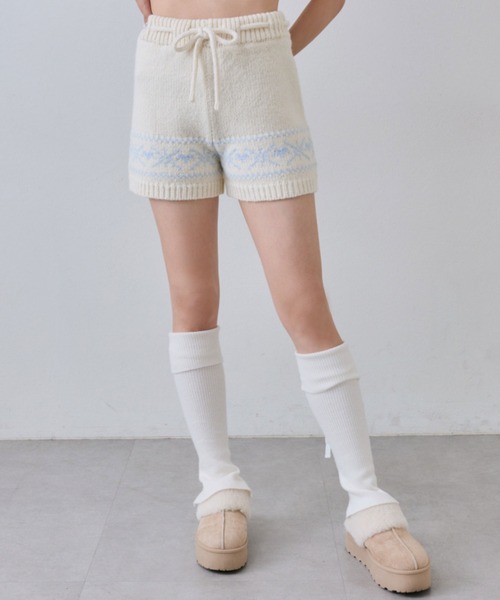 OLIVE des OLIVE（オリーブデオリーブ）の「ニットショートパンツ（その他パンツ・レディース・オフホワイト/トップグレー/スミクロ・FREE）」の6枚目の写真