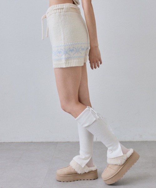 OLIVE des OLIVE（オリーブデオリーブ）の「ニットショートパンツ（その他パンツ・レディース・オフホワイト/トップグレー/スミクロ・FREE）」の7枚目の写真