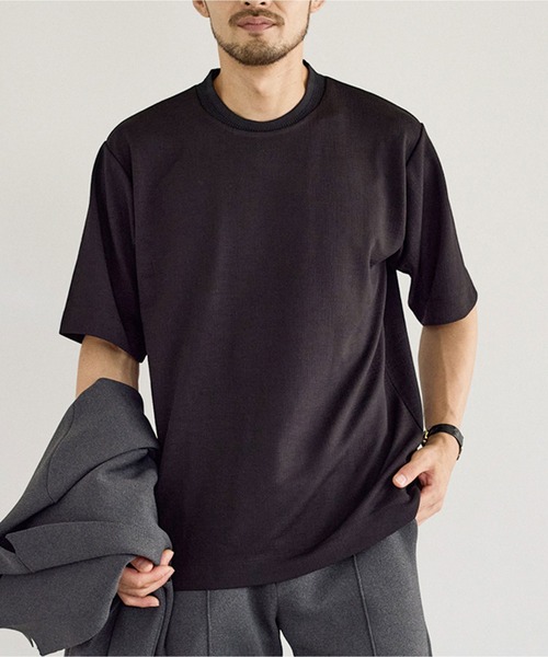 le cercle ADAM ET ROPE'(ルセルクルアダムエロペ)の「ランダムJQバックハイネッククルーネックTシャツ(Tシャツ/カットソー・メンズ・ホワイト/ベージュ系その他/ブラック・LL/M/S/L)」の6枚目の写真