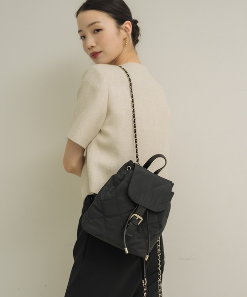 ason ブラックキルティングリュック ason キルティングリュック 黒 - メルカリ