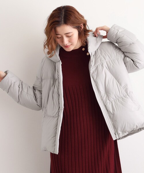 名品アウター／800FP・多機能】つつまれダウンショート（ダウン