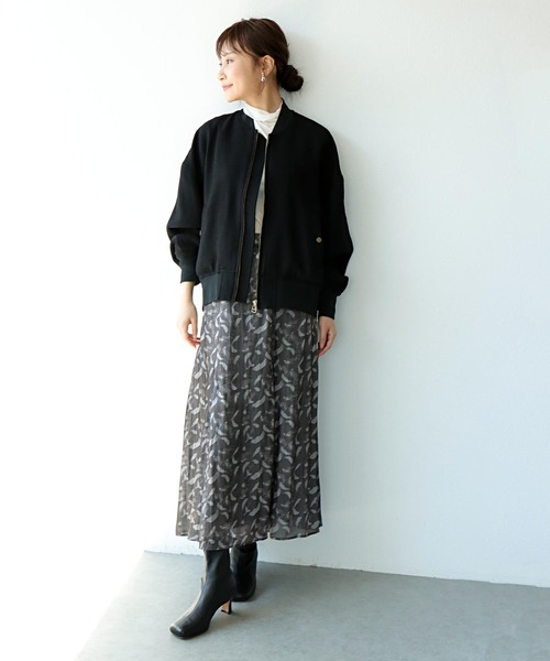 Jines（ジネス）の「スラブツィードブルゾン【セットアップ可】（ブルゾン・レディース・ブラック/ベージュ・38）」の8枚目の写真