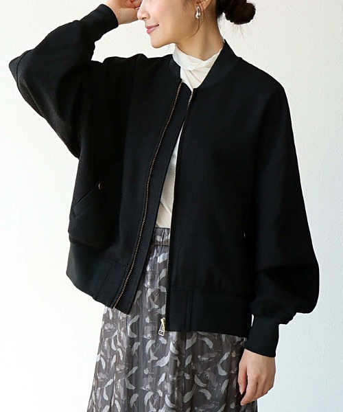 Jines（ジネス）の「スラブツィードブルゾン【セットアップ可】（ブルゾン・レディース・ブラック/ベージュ・38）」の11枚目の写真