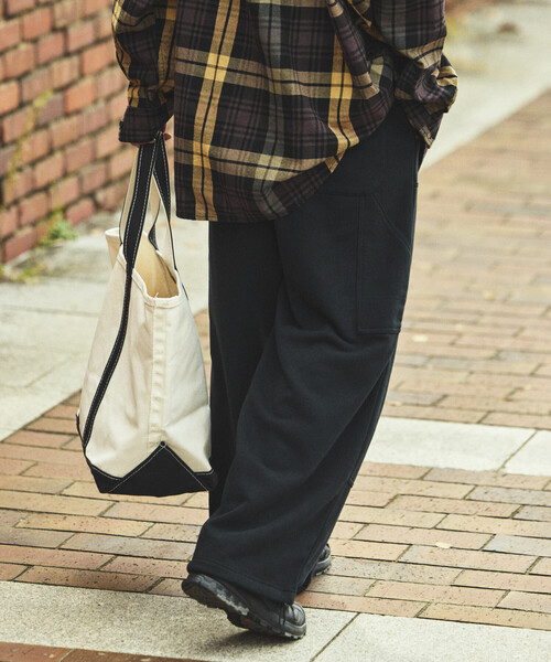 FREAK'S STORE(フリークスストア)の「ワイドシルエット ダブルニー スウェットパンツ(スウェットパンツ・メンズ・ブラック/ライトグレー/チャコールグレー・MEDIUM/LARGE)」の17枚目の写真