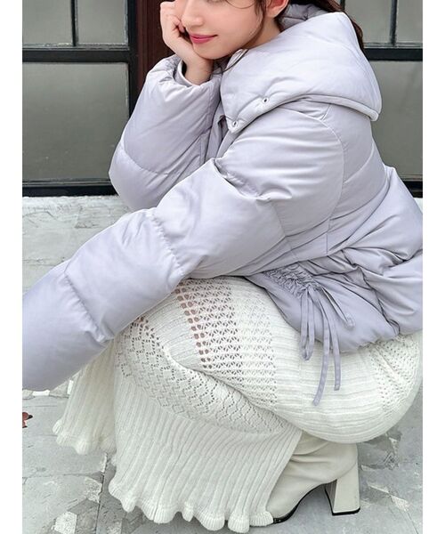 RESEXXY（リゼクシー）の「リボンデザインダウンジャケット（ダウンジャケット/コート・レディース・ブラック/ホワイト/パープル・FREE）」の3枚目の写真