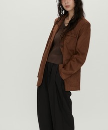 NUJOH（ヌゾ）の「Suede Touch Tailored Jacket / スエードタッチ テーラードジャケット（テーラードジャケット）」