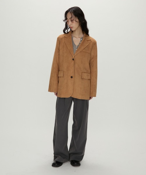 NUJOH(ヌゾ)の「Suede Touch Tailored Jacket / スエードタッチ テーラードジャケット(テーラードジャケット・レディース・ブラウン/キャメル/ブラック・FREE)」の21枚目の写真