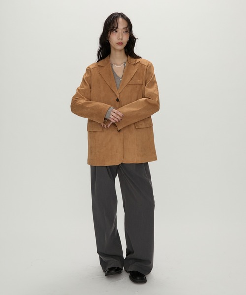 NUJOH(ヌゾ)の「Suede Touch Tailored Jacket / スエードタッチ テーラードジャケット(テーラードジャケット・レディース・ブラウン/キャメル/ブラック・FREE)」の20枚目の写真