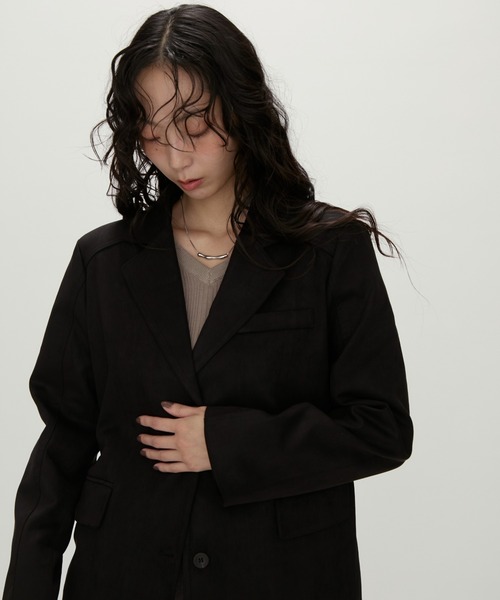 NUJOH(ヌゾ)の「Suede Touch Tailored Jacket / スエードタッチ テーラードジャケット(テーラードジャケット・レディース・ブラウン/キャメル/ブラック・FREE)」の16枚目の写真